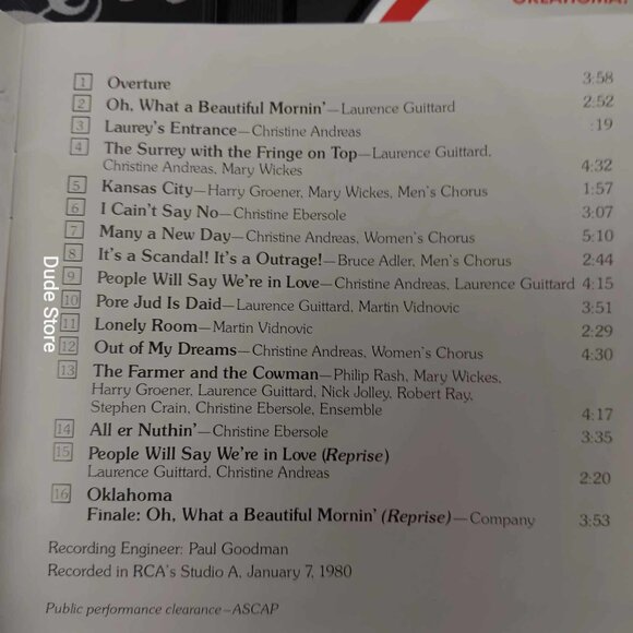 Rodgers & Hammerstein's OKLAHOMA! - 16 Songs - Recorded in 1980 - CD - Picture 4 of 4